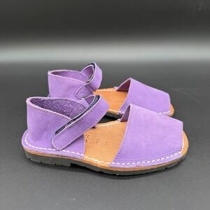 PONS by AVARCAS Toddler Girls Size 11.5 Purple Leather Sandals EU 29